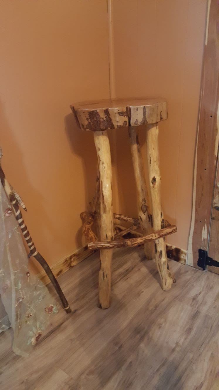 Custom wood bar stool